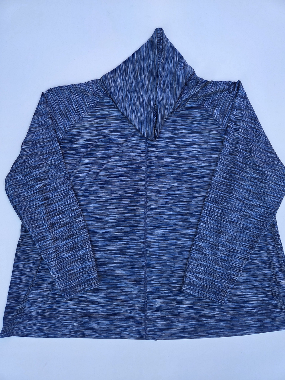 J. Jill Fit Space-Dyed Cowl-Neck Top Women's Blue Athletic Pullover Size-4X